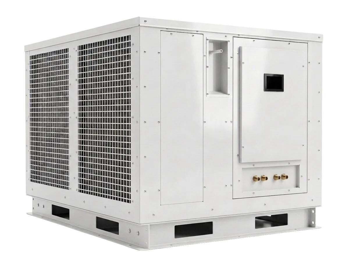Render of the Altitude T-200 community-scale atmospheric water generator.